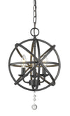 Tull 3 Light Chandelier in Matte Black Finish