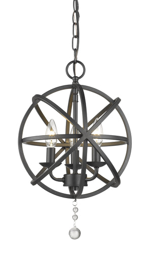 Tull 3 Light Chandelier in Matte Black Finish