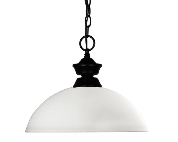 Shark/Windsor 1 Light Pendant in Matte Black Finish