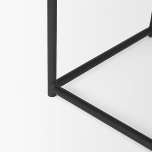 Taniel Textured Black Wood w/ Black Metal Stool