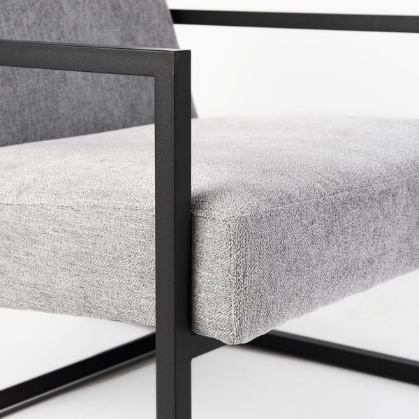 Armelle Gray Fabric Seat W/Black Metal Frame Accent Chair