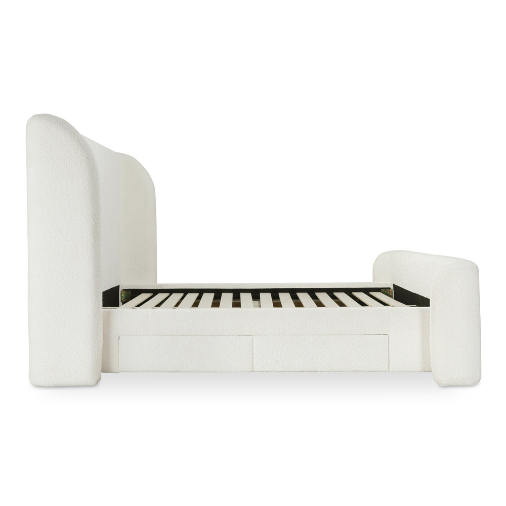 Sophia King Storage Bed in Cream with Drawers