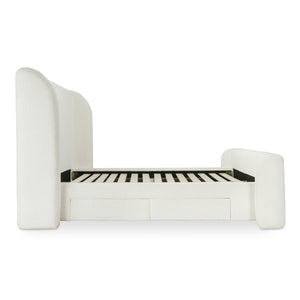 Sophia King Storage Bed in Cream with Drawers