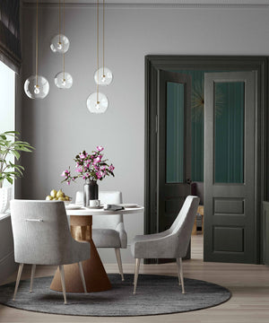 Beatrix Pleated Light Grey Velvet Side Chair - Silver Legs