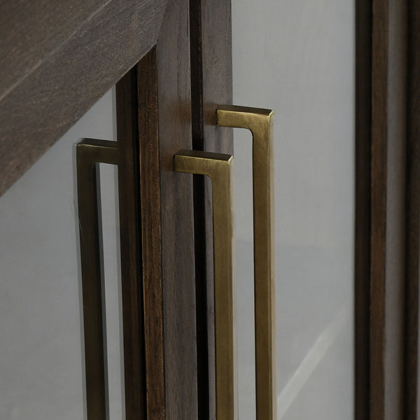 Bradley Solid Wood 2-Door Cabinet with Antique Brass Hardware