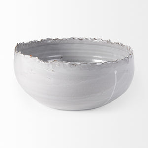 Larsen 13L x 13W White Ceramic Large Decorative Bowl