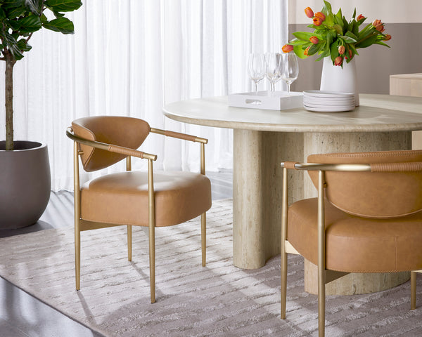 HELOISE DINING ARMCHAIR - MILLIKEN COGNAC