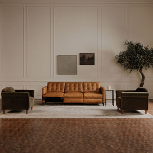 Moe's Bridgers Power Recliner Sofa Tan Leather
