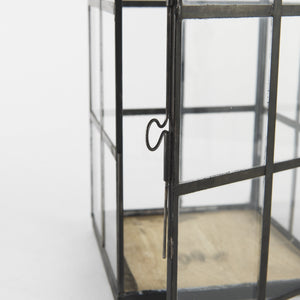Gamfield 6.1L x 6.1W x 13.4H Medium Black Metal and Glass Lantern