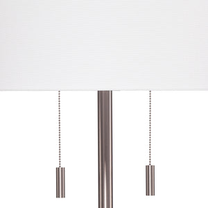 Lincoln 2-Light Metal Floor Lamp, Silver