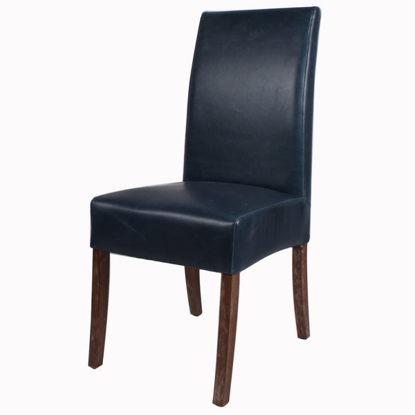 Valencia Bonded Leather Chair Drift Wood Legs In Vintage Blue