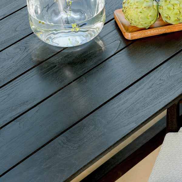 Dawn Outdoor Counter Table in Black, Teak Wood