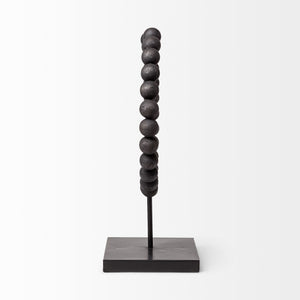 Tulane II (Large) 12L x 6W Black Beaded Broken Sphere Decorative Object