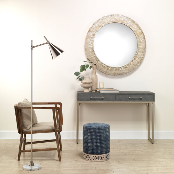 Kain Faux Shagreen Console, Grey