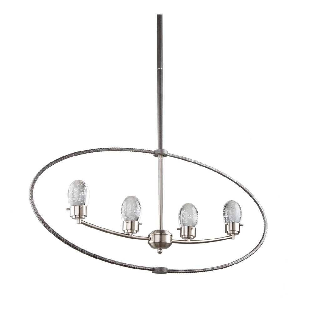 Kingsford AC7454 Chandelier in Slate & brushed nickel