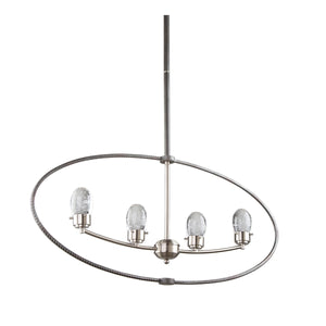 Kingsford AC7454 Chandelier in Slate & brushed nickel