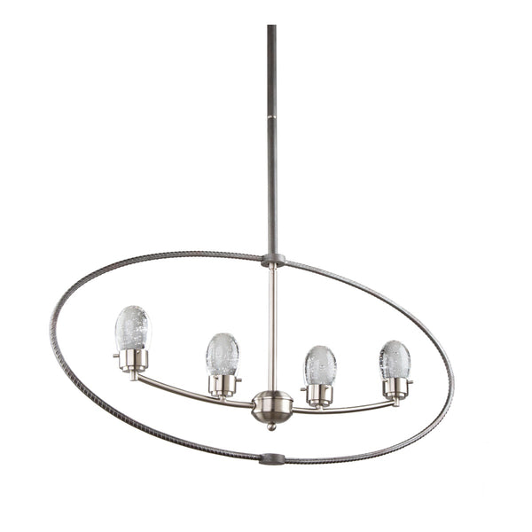 Kingsford AC7454 Chandelier in Slate & brushed nickel