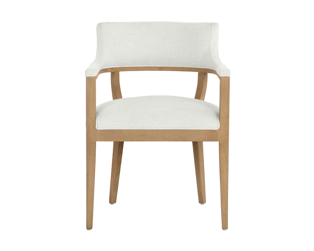 BRYLEA DINING ARMCHAIR - NATURAL - HEATHER IVORY TWEED