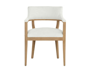 BRYLEA DINING ARMCHAIR - NATURAL - HEATHER IVORY TWEED