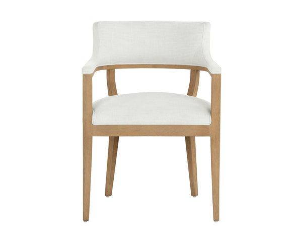 BRYLEA DINING ARMCHAIR - NATURAL - HEATHER IVORY TWEED