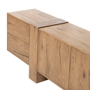 Fisher Media Console in Rustic Amber Oak