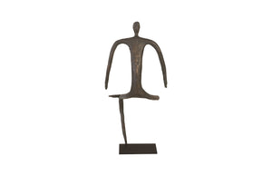 Abstract Figure on Metal Base, Bronze Finish, Leg Folded