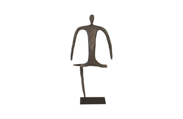 Abstract Figure on Metal Base, Bronze Finish, Leg Folded