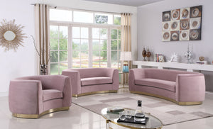 Crystal Sofa In Pink Velvet