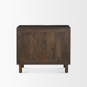 Heera Dark Brown Diamond Motif w/ Shelf Accent Cabinet