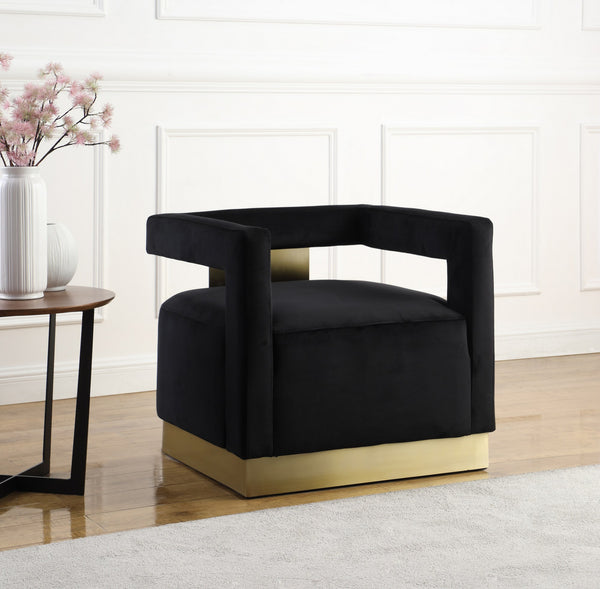 Jorge Accent Chair In Black Velvet