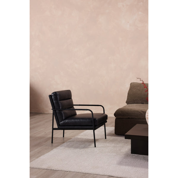 Moe's Verlaine Armchair in Raven Black Leather