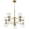 Helios Chandelier in Aged Brass