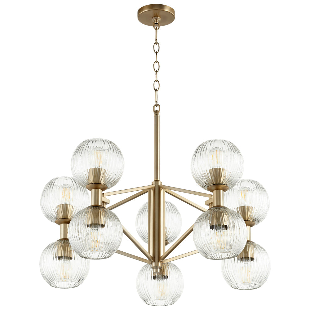 Helios Chandelier in Aged Brass