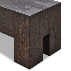 Abaso Accent Bench - Ebony Rustic Wormwood Oak