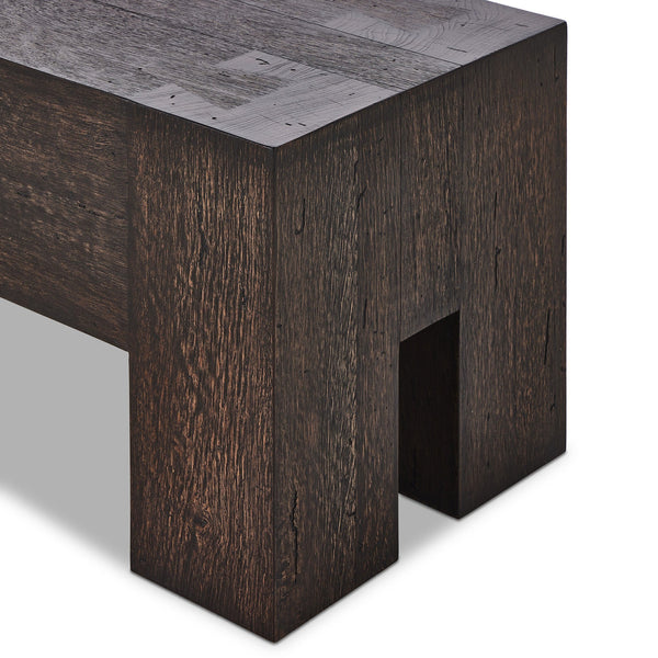 Abaso Accent Bench - Ebony Rustic Wormwood Oak