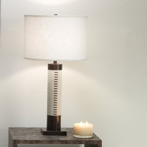 Sheridan Ox Hide Table Lamp with Linen Shade