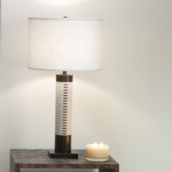 Sheridan Ox Hide Table Lamp with Linen Shade