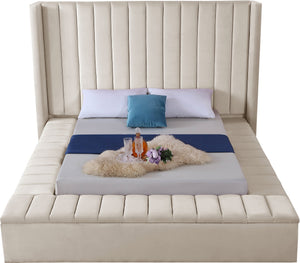 Joanne Full Bed In Cream Velvet