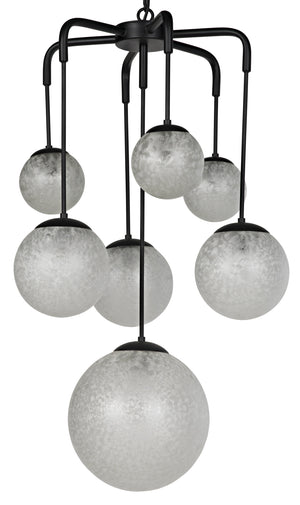 Artemis Chandelier, Steel with Black Finish