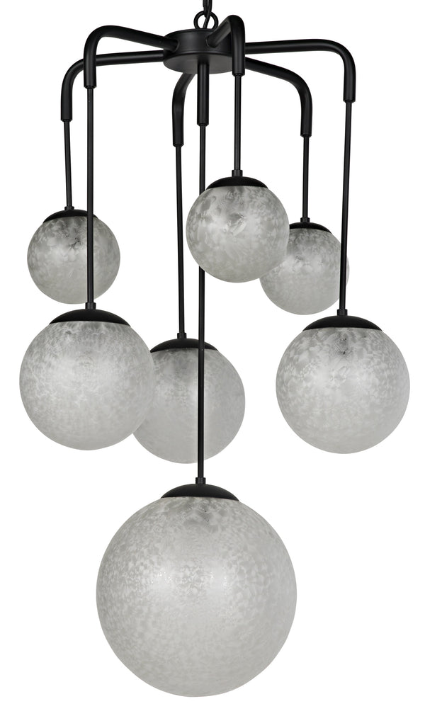 Artemis Chandelier, Steel with Black Finish