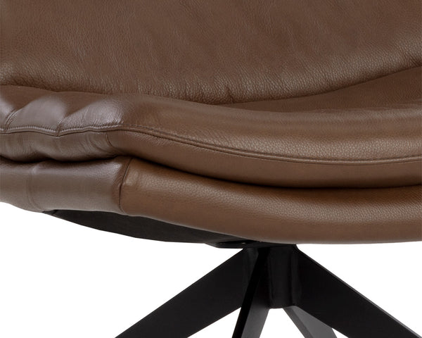 KELLER SWIVEL LOUNGE CHAIR - MISSOURI MAHOGANY LEATHER