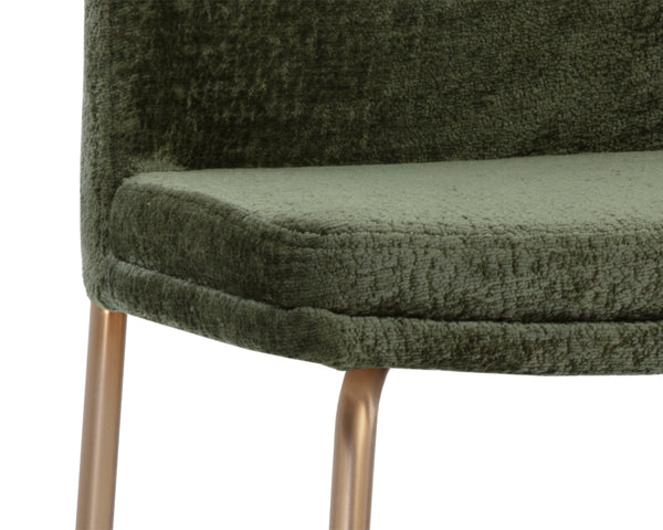 ZEKE COUNTER STOOL - ANTIQUE BRASS - BERGEN OLIVE