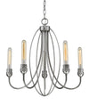 Persis 5 Light Chandelier in Old Silver Finish