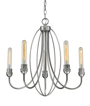 Persis 5 Light Chandelier in Old Silver Finish