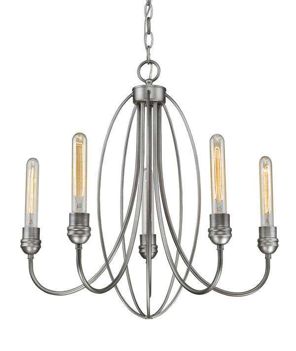 Persis 5 Light Chandelier in Old Silver Finish