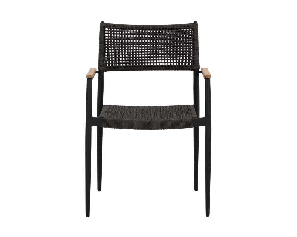 NAVA STACKABLE DINING ARMCHAIR - BLACK