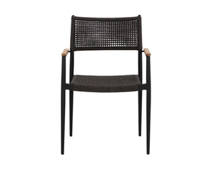 NAVA STACKABLE DINING ARMCHAIR - BLACK