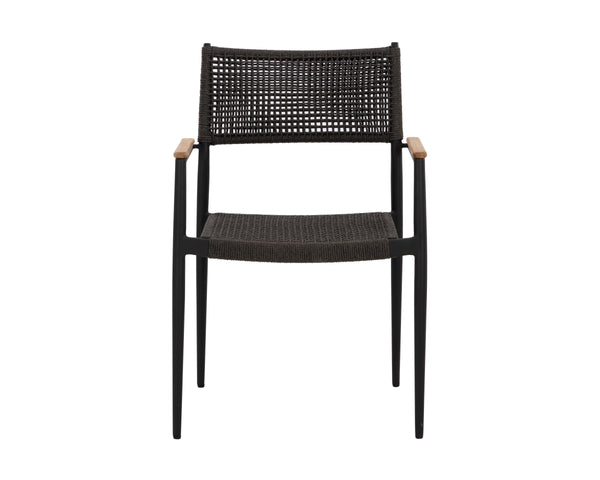NAVA STACKABLE DINING ARMCHAIR - BLACK
