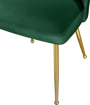 Ramon Dining Chair In Green Velvet