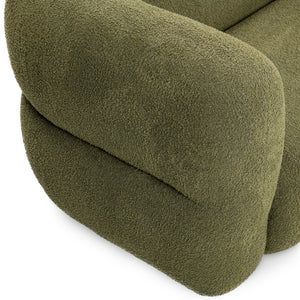 Faris Upholstered Sofa in Dark Olive with Plush Comfort